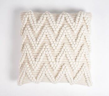 Housse de coussin en coton tissé à la main texturée Chevron Popcorn 4