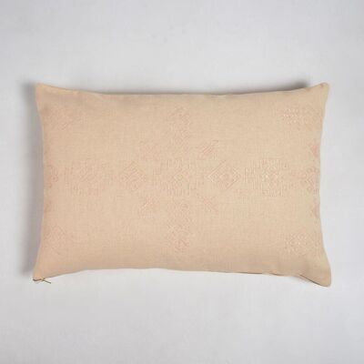 Solid Bisque Cotton Lumbar Cushion Cover