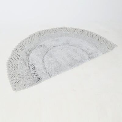 Alfombra de baño gris de algodón tejida a mano