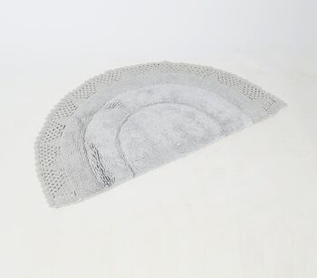 Tapis de bain gris en coton touffeté à la main 1