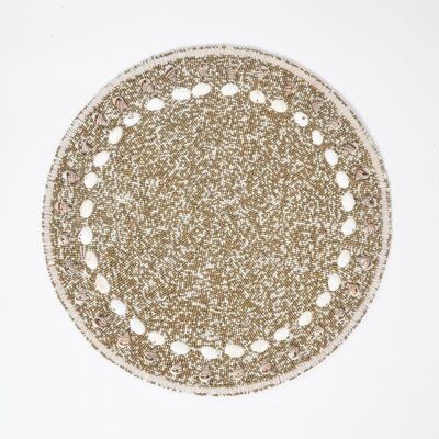 Set de table en perles de sable et coquillages
