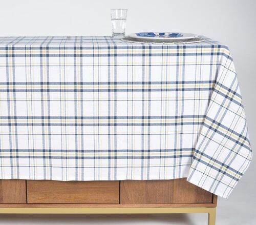 Tattersall Checks 4-Seater Cotton Tablecloth