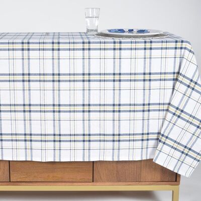 Tattersall Checks 4-Sitzer-Tischdecke aus Baumwolle