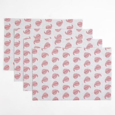 Red Leaves Cotton Placemats (Set of 4)