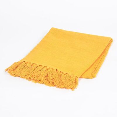 Bohemian Handcrafted Cotton Throw with Fringes