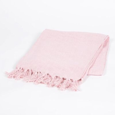 Handcrafted Pastel Fringes Cotton Throw