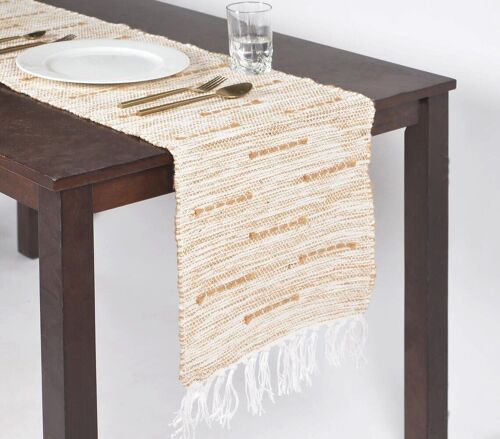 Earthy Textured Cotton Table Runner