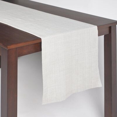 Solid Off-White Handloom Cotton Table Runner