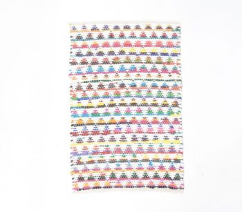 Durry à motifs triangulaires multicolores en coton tissé à la main 1