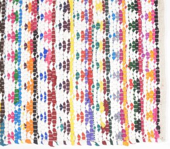 Durry à motifs triangulaires multicolores en coton tissé à la main 2
