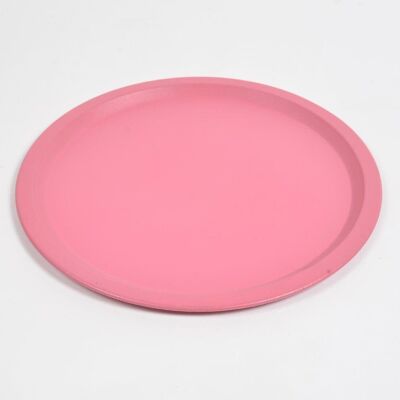 Plato cargador redondo liso rosa