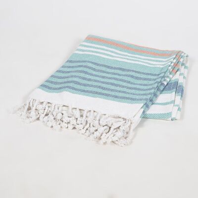 Handwoven Striped Cotton Beachy Throw