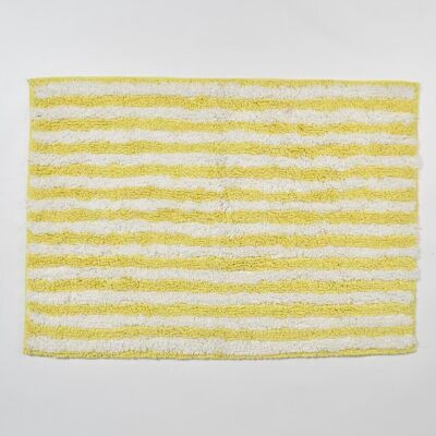 Alfombra de baño amarilla a rayas de verano