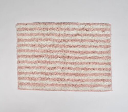 Blush Pink Striped Bathmat