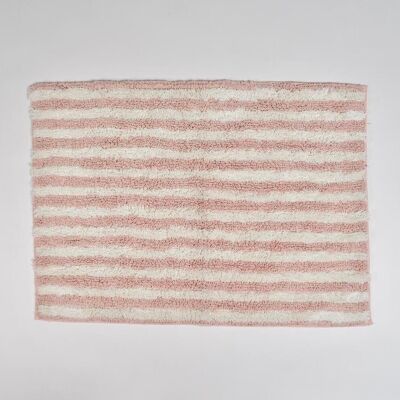 Blush Pink Striped Bathmat