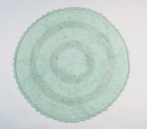 Woven Mint Textured Round Bath mat