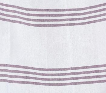 Serviette de bain en coton mauve rayé tissé à la main 8