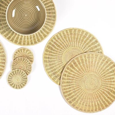 Tovagliette e sottobicchieri in erba naturale (set da 8)