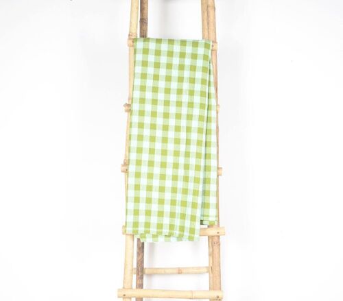 Yarn-dyed Chekered Lime Beach towel