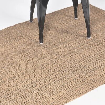 Minimalistischer handgewebter Teppich aus Jute und Baumwolle