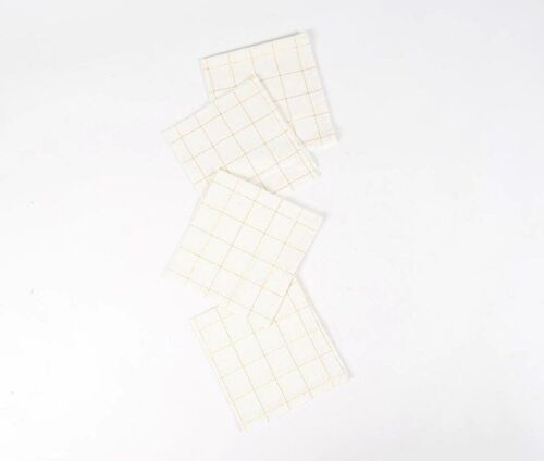 Minimal Gold Checkered Table Napkins (Set of 4)