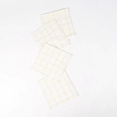 Minimal Gold Checkered Table Napkins (Set of 4)