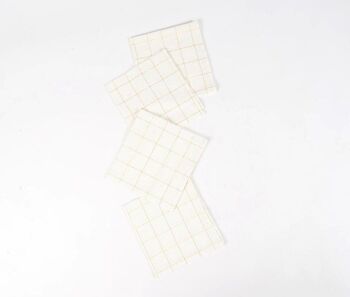 Serviettes de table à carreaux dorés minimaux (Ensemble de 4) 1