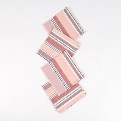 Salmon Striped Table Napkins (Set of 4)