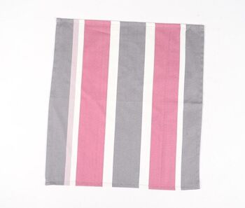 Serviettes de table rayées roses et grises (Ensemble de 4) 2