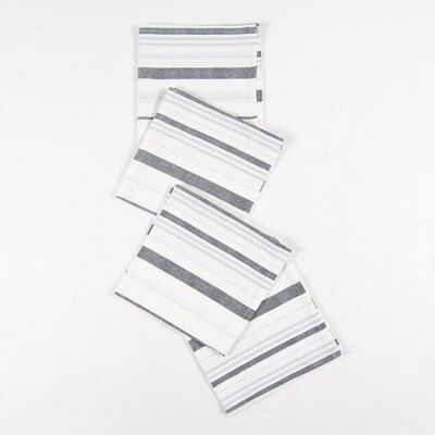 Tovaglioli da tavola a righe monocolore (set da 4)