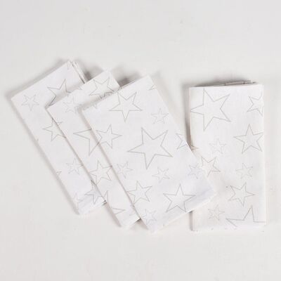 Tovaglioli con stampa di stelle intrecciate a mano (set di 4)