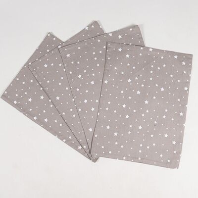 Handwoven & Star Printed Taupe Placemats (set of 4)