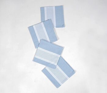 Serviettes de cuisine en coton à rayures block (lot de 4) 1
