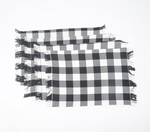 Cotton Buffalo Check Fringed Placemat (Set of 4)