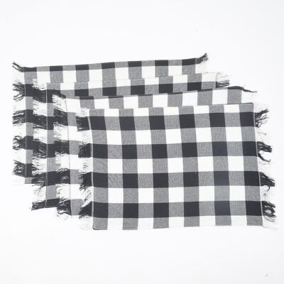 Cotton Buffalo Check Fringed Placemat (Set of 4)