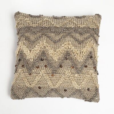 Handwoven Wool & Cotton Cushion Cover