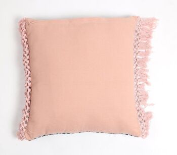 Housse de coussin à pompons en velours imprimé 3