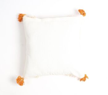 Housse de coussin à pompons solides en coton touffeté à la main 6