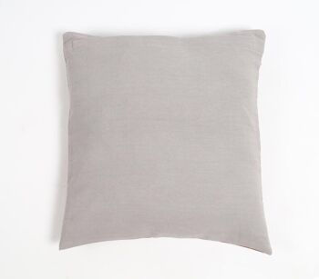 Housse de coussin colorblock en coton et cuir cousue à la main 6