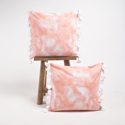 Fodere per cuscini con nappe realizzate a mano con acquerello (set di 2)