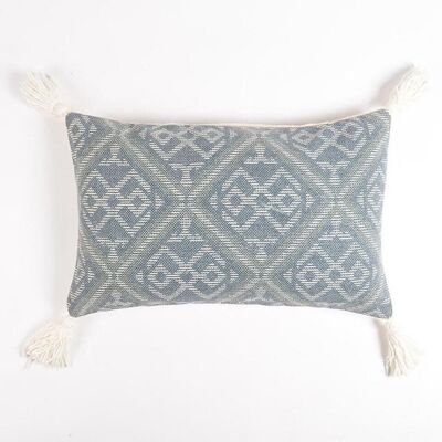 Geometric Patterned Cushion Cover with Tassels