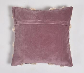 Housse de coussin mauve ornée de dentelle 6