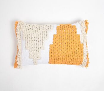 Housse de coussin lombaire en coton gratte-ciel monochromes brodées 1