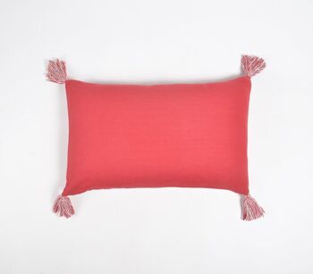 Housse de coussin lombaire en coton tricoté avec citation rouge 3