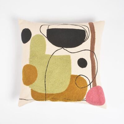 Housse de coussin brodée moderne abstraite