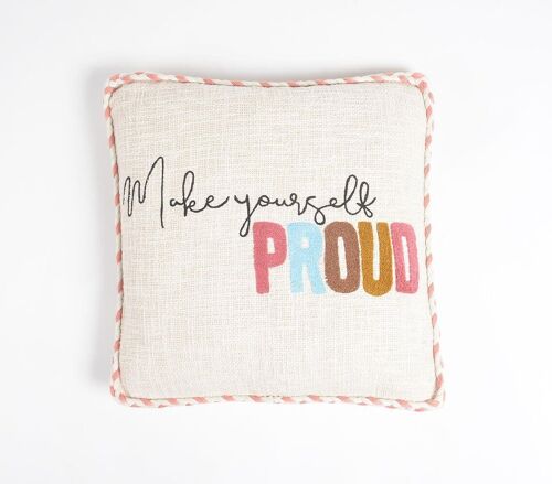 Make Yourself Proud Cushion Cover with Braided Piping