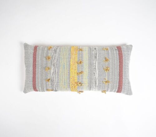 Handwoven Cotton Textured Lumbar Cushion Cover