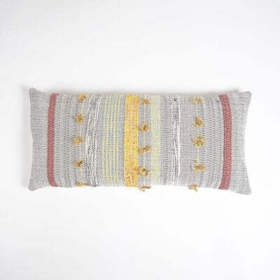 Handwoven Cotton Textured Lumbar Cushion Cover