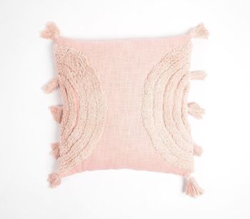 Housse de coussin touffetée et à pompons Pastel Cresent 1