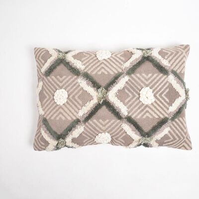 Embroidered Bisect Cotton Lumbar Cushion Cover